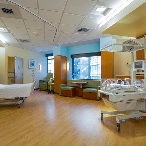 Hospital with vinyl flooring