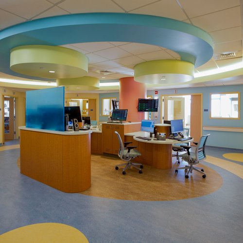 Colorful floors at Yale Childrens Hospital