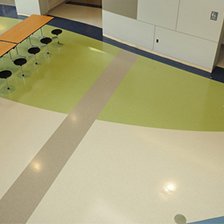 Durable flooring in a School with a colorful design