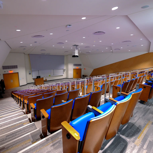 Carpeting in a lecture hall at Central Connecticut State University