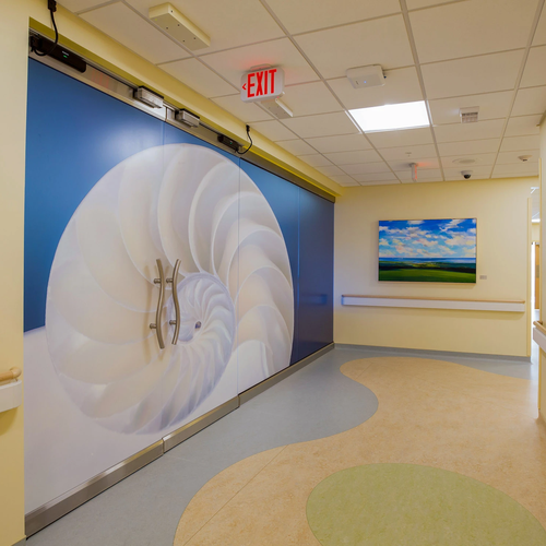 Colorful design on a hospital floor in CT