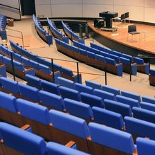 Commercial floors in a lecture hall at Edward P Evans Hall